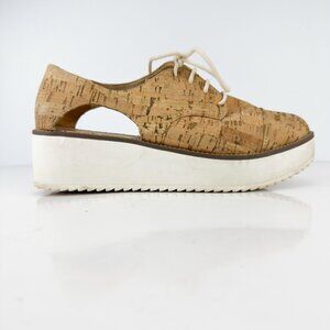 SCHUTZ Oxford Flatform Cut Out Cork Lightweight Contemporary Summer sz 41